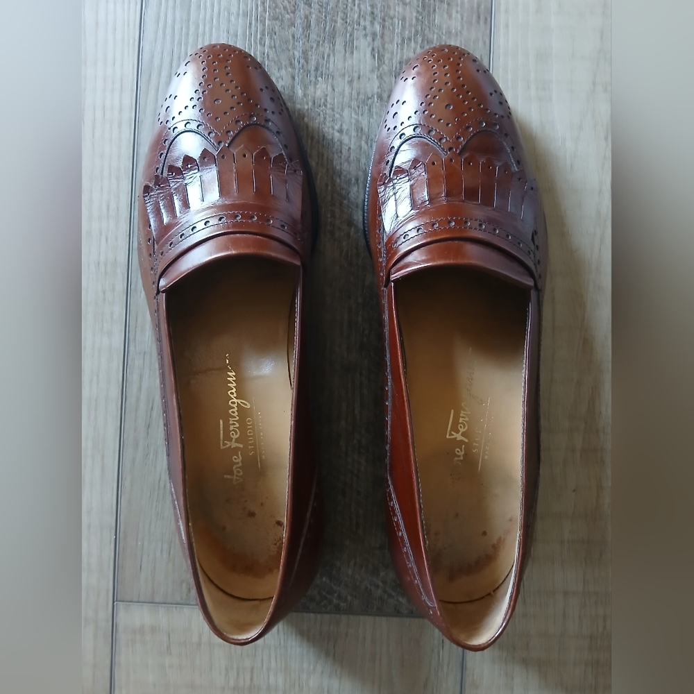 Salvatore Ferragamo loafers in Brown leather, Size 7.5 - Picture 3 of 8